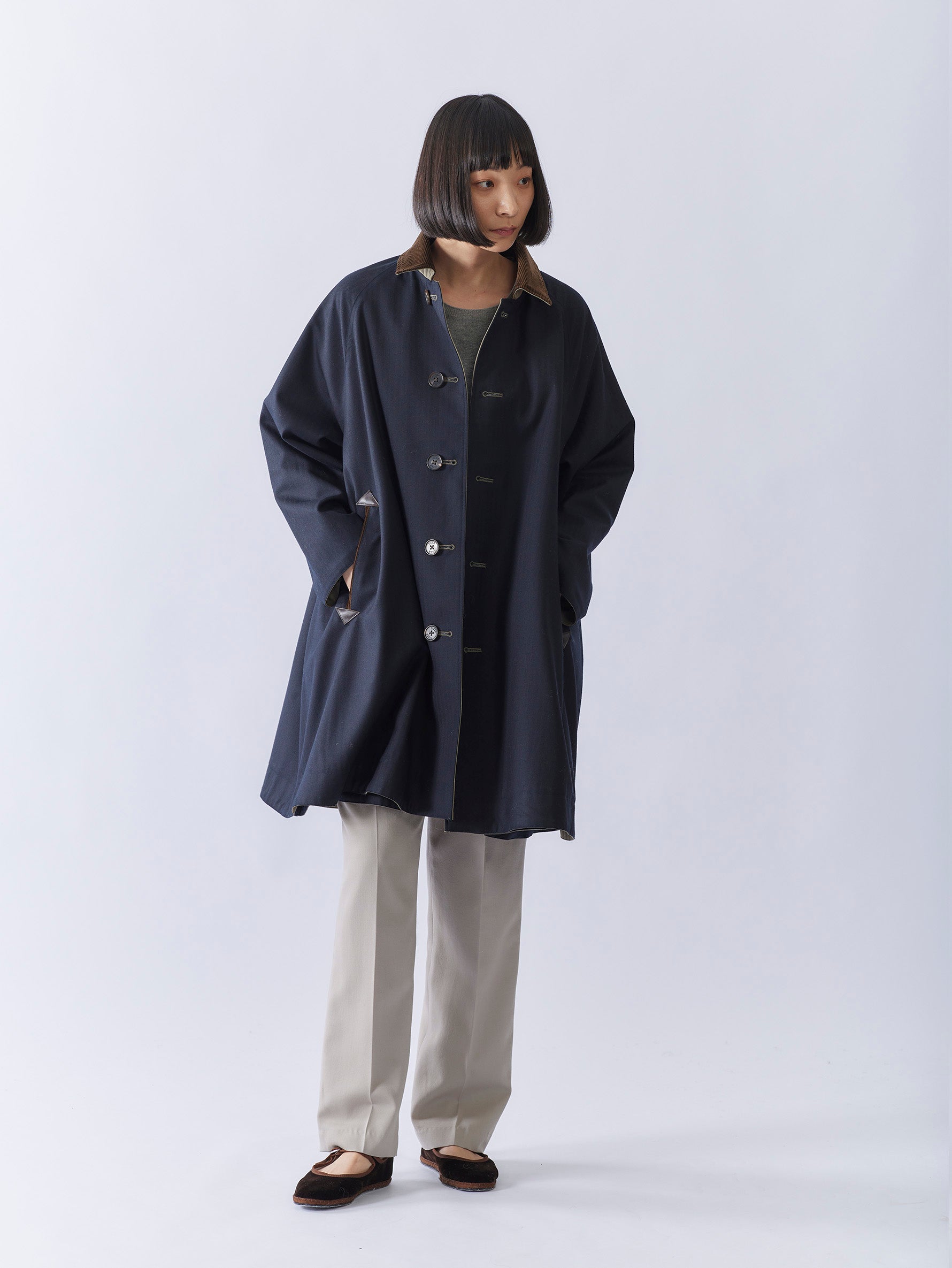 リバーシブルステンカラーショートコート/TBAA-012