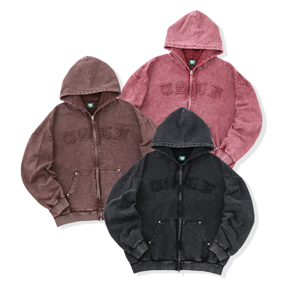 Vintage styles Patch Work Zip Hoodie – That's life online store