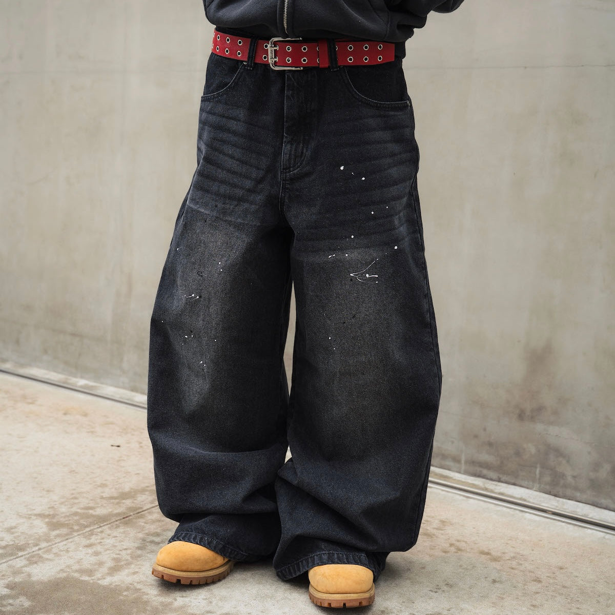 Circle paint logo Baggy denim pants – That's life online store