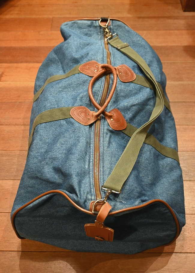 80-90s VTG/USED L.L BEAN デニム+レザー 大きいボストンバッグ