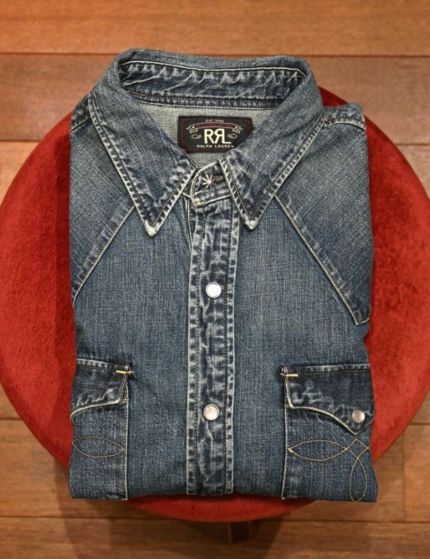 USED) RRL ダブルアールエル ラルフローレン デニム ウェスタンシャツ