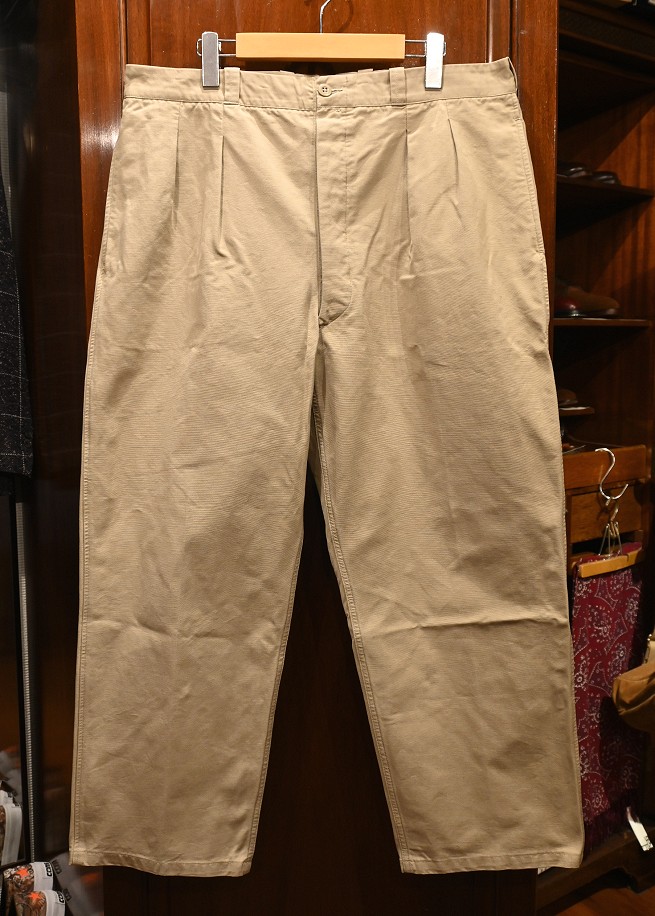 60s VTG/USED) フランス軍 M52 パンツ 平織り コットン+ポリ サイズ17