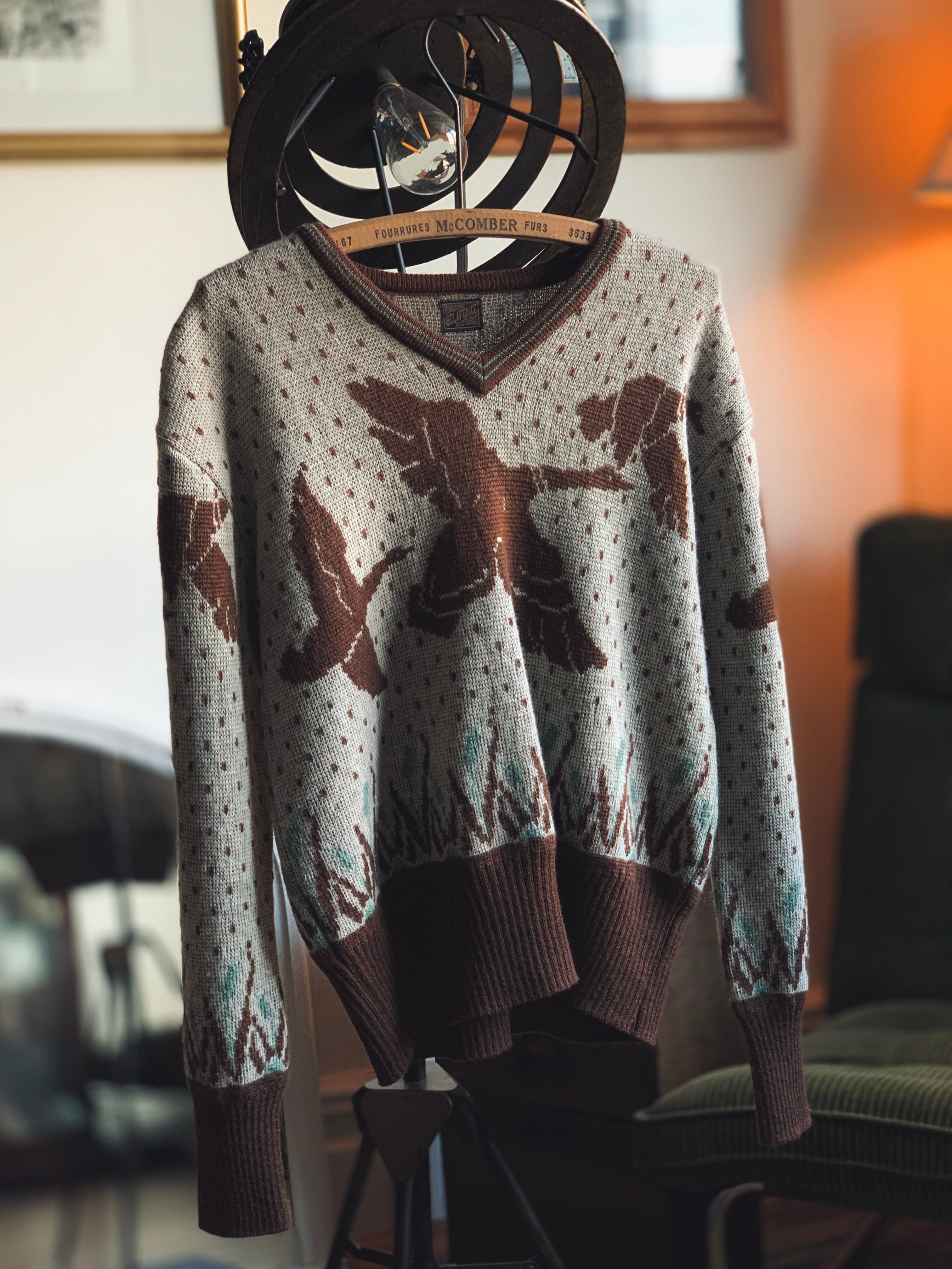 Belafonte Ragtime Clothing Wild Duck V-neck Sweater - Brown/Green