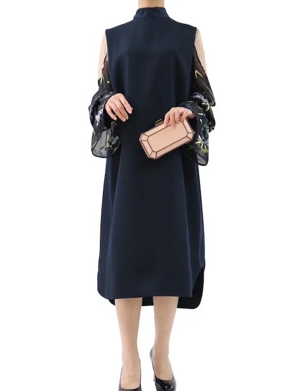 Mame Kurogouchi（マメ クロゴウチ） フローラルラメプリントドレス