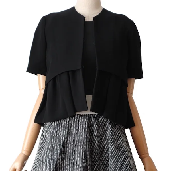 YOKO CHAN（ヨーコチャン） ハーフスリーブフリルジャケット（ブラック