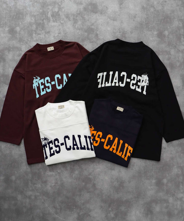 TES CALIF FOOT BALL T-SHIRT 9SLEEVE / フットボールTシャツ 9分袖
