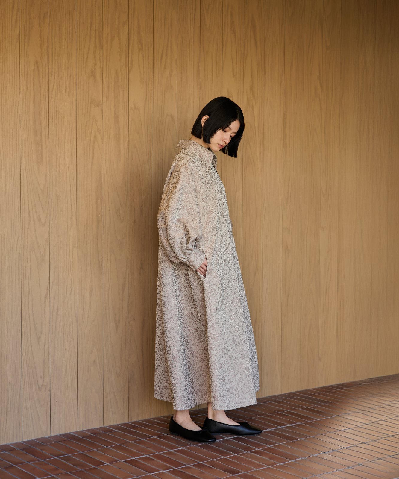 ≪通常販売≫jacquard button down one piece（ジャカードボタンダウン