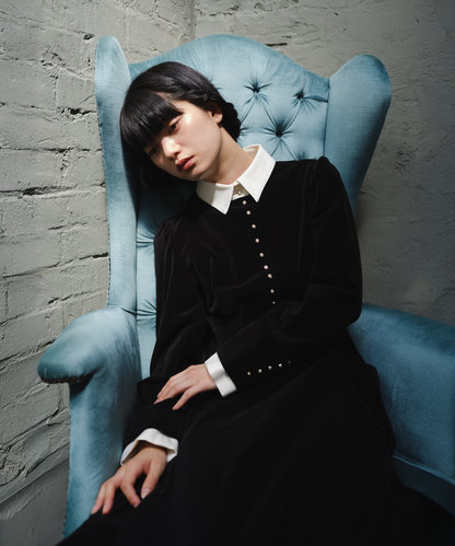 ≪通常販売≫bicolor velvet dress（バイカラーベルベットドレス