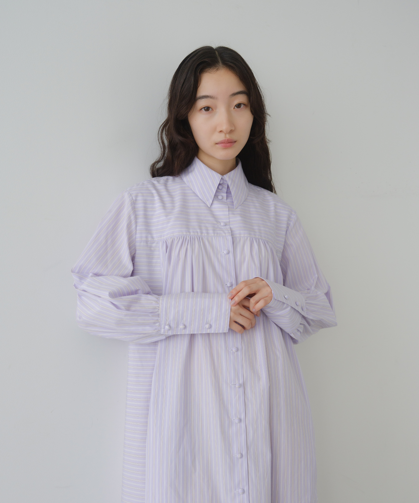 ≪通常販売≫fancy stripe shirt onepiece（ファンシーストライプ