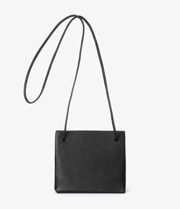 Aeta/PEBBLE GRAIN LEATHER 2WAY SHOULDER(BLACK)