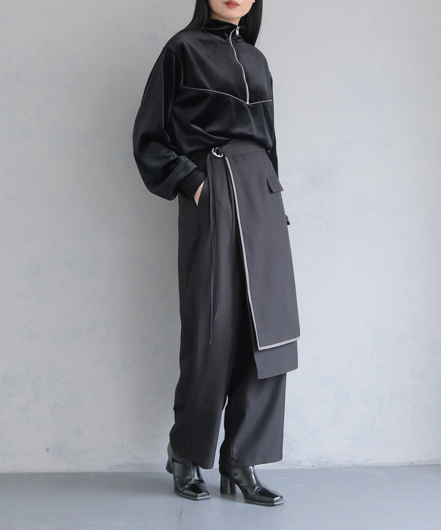 レイヤードワイドパンツ