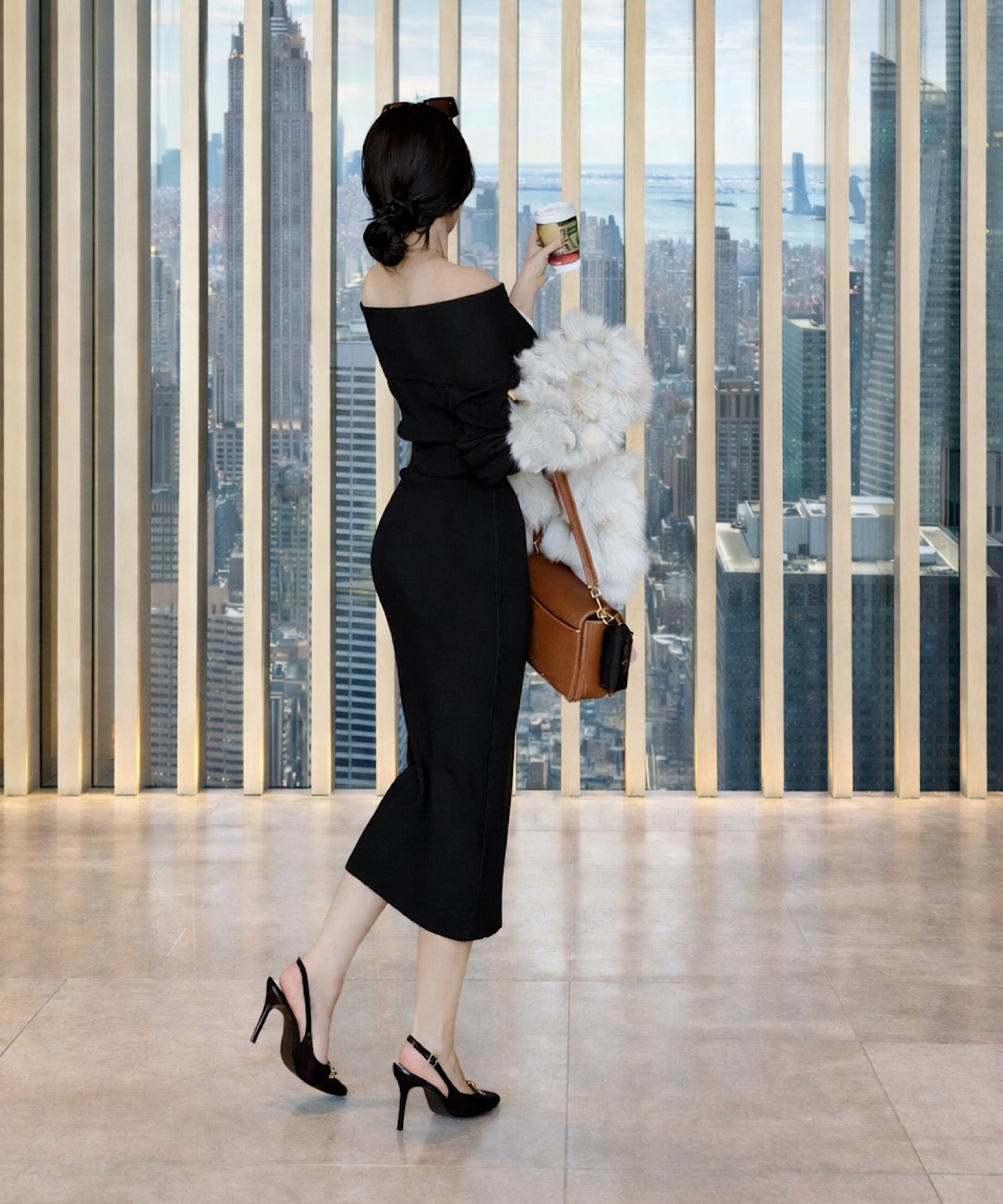 大人気ITEM°˖】オフショルダーニットワンピース