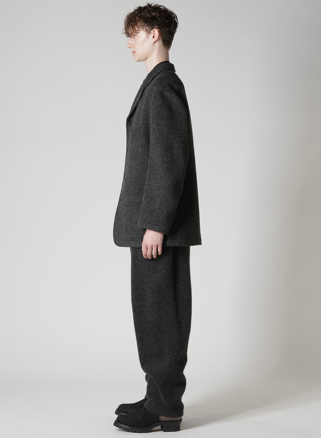 Y's for men × MASSES】WOOL HERRINGBONE JACKET(S Black): Y's for