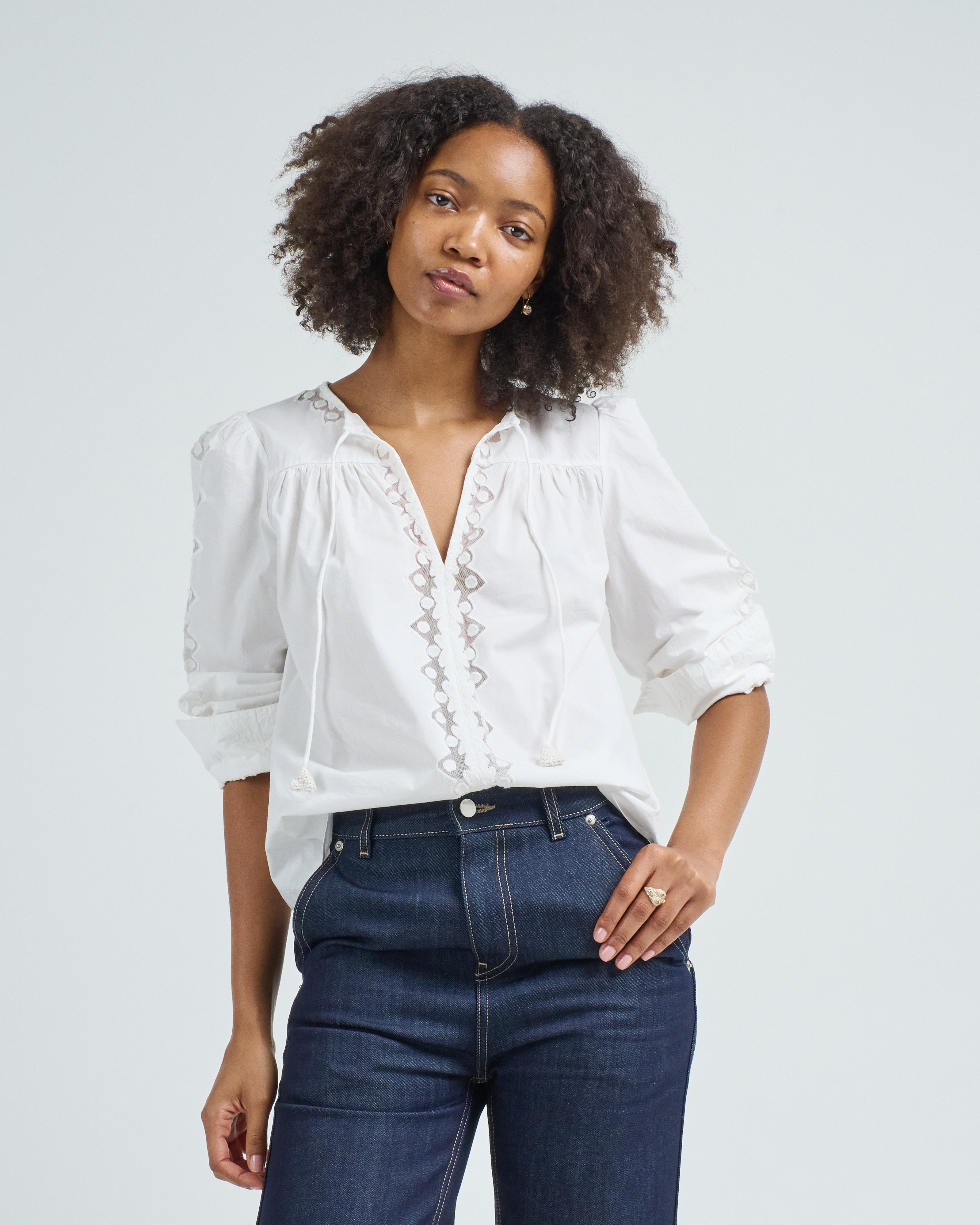 Ulla Johnson Kady Long Sleeve Blouse Pristine