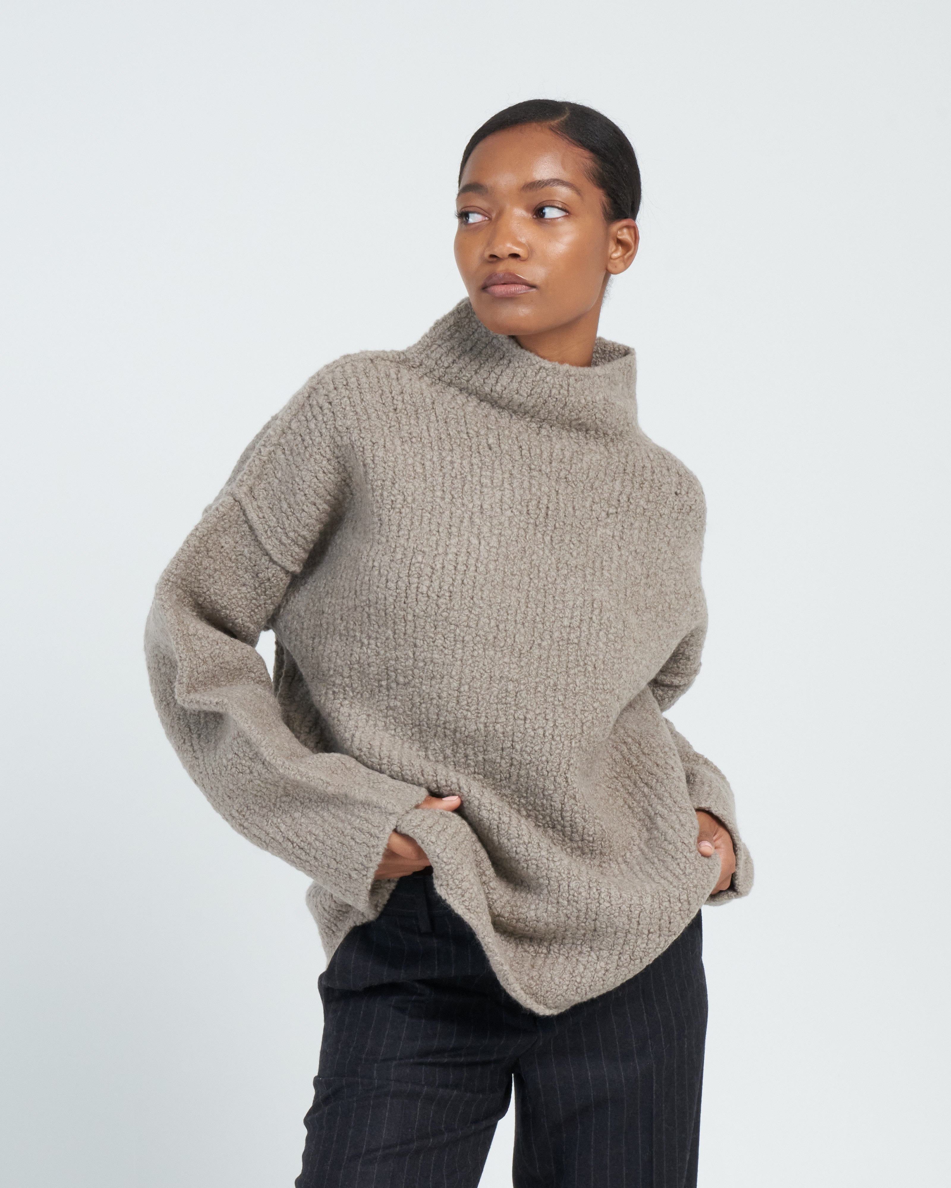 Lauren Manoogian Raw Turtleneck Taupe