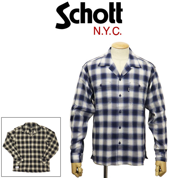 値下げ交渉可能】SCHOTT チェックシャツ長袖 XL 直営限定Schott