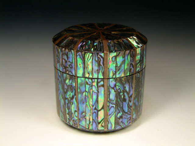 螺鈿（青貝） 吹雪茶器 美峰作 共箱（輪島塗） 茶道具 薄茶器 新品