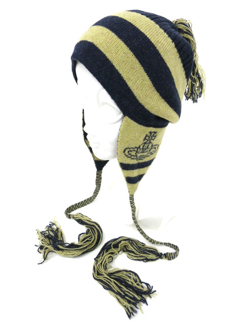 Vivienne Westwood ボンボン付きボーダー鳥打ちニットキャップ