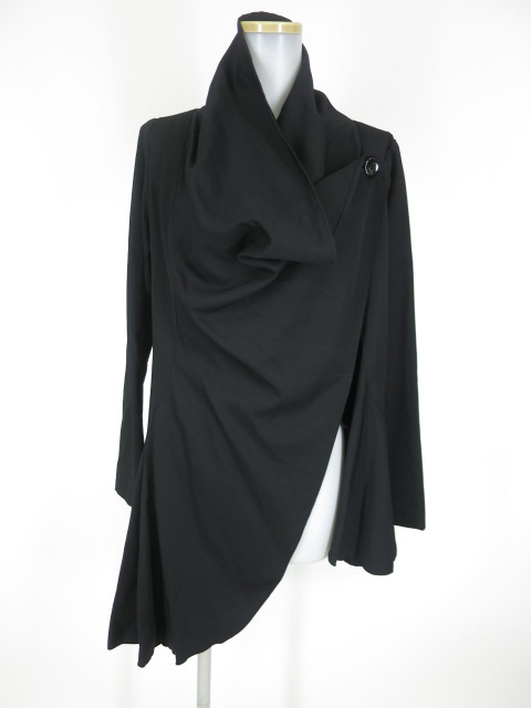 BPN アシンメトリードレープジャケット ブラックピースナウ BLACK