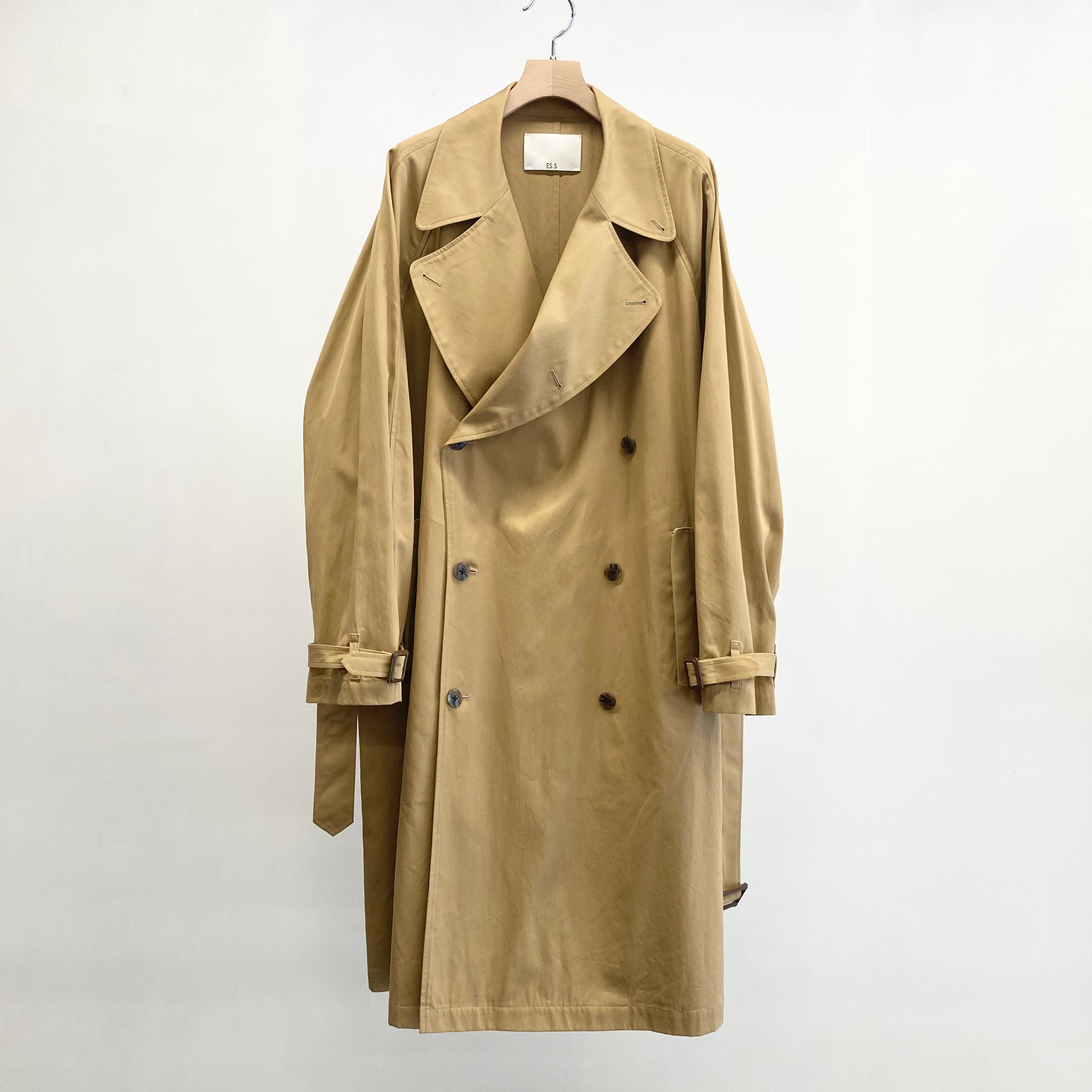 ES : S】TRENCH COAT - High Twist Cotton Gabardine - / Dark Beige