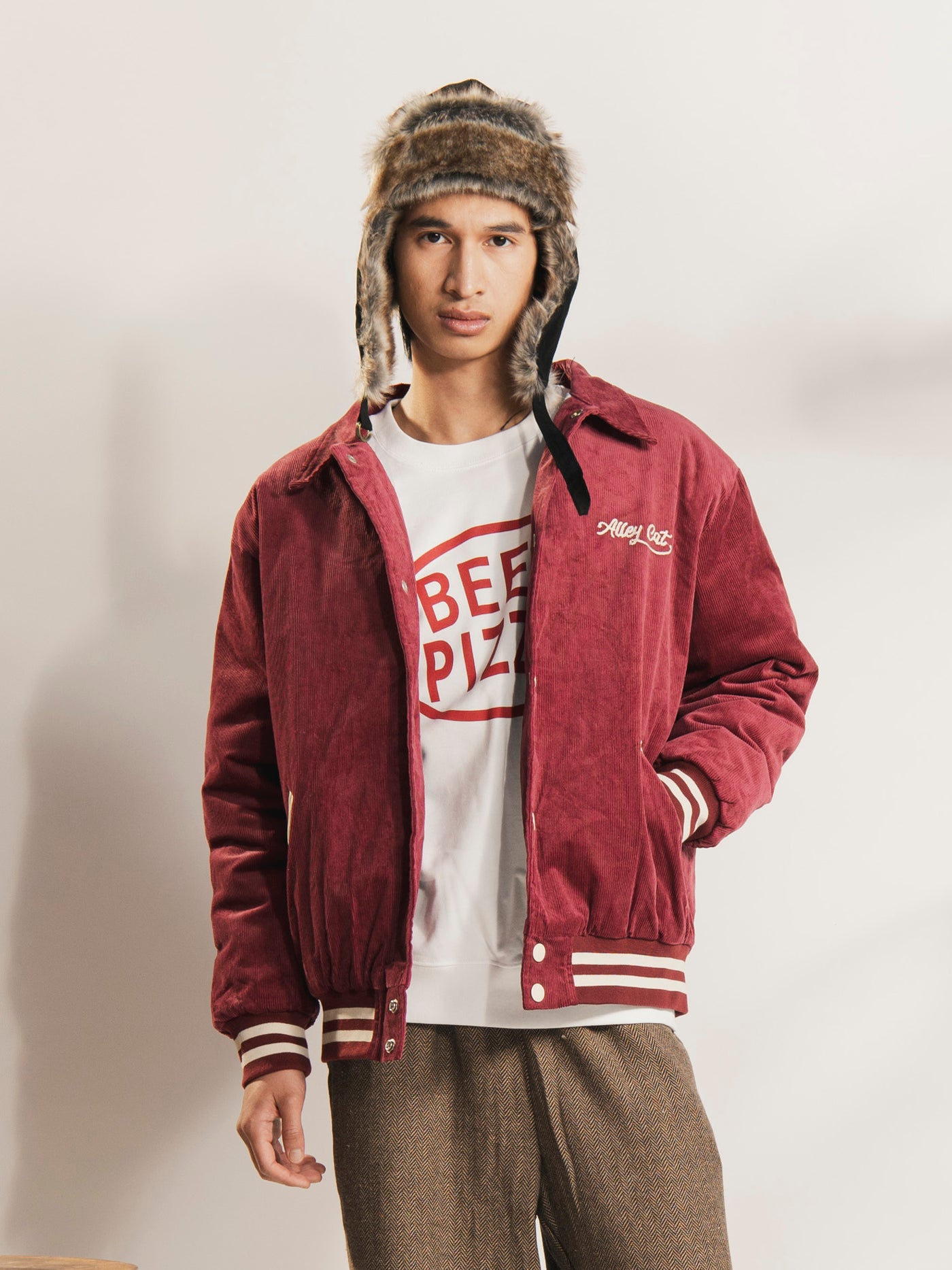 2色展開】Backers パッチ刺繍 コーデュロイ スタジアムジャケット