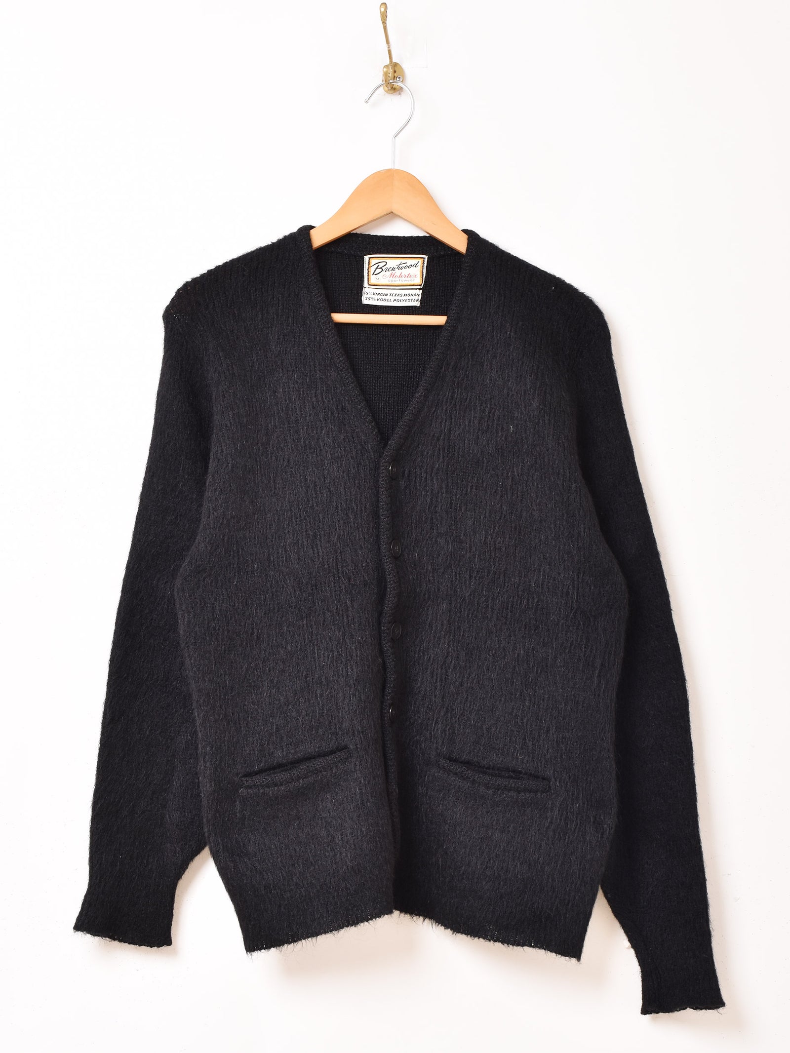60's〜 “Brentwood” Black Mohair Cardigan – 古着屋Top of the Hillの