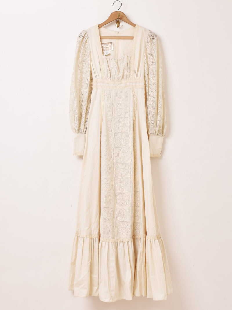 70's GUNNE SAX 長袖 生成り レース ワンピース – 古着屋Top of the