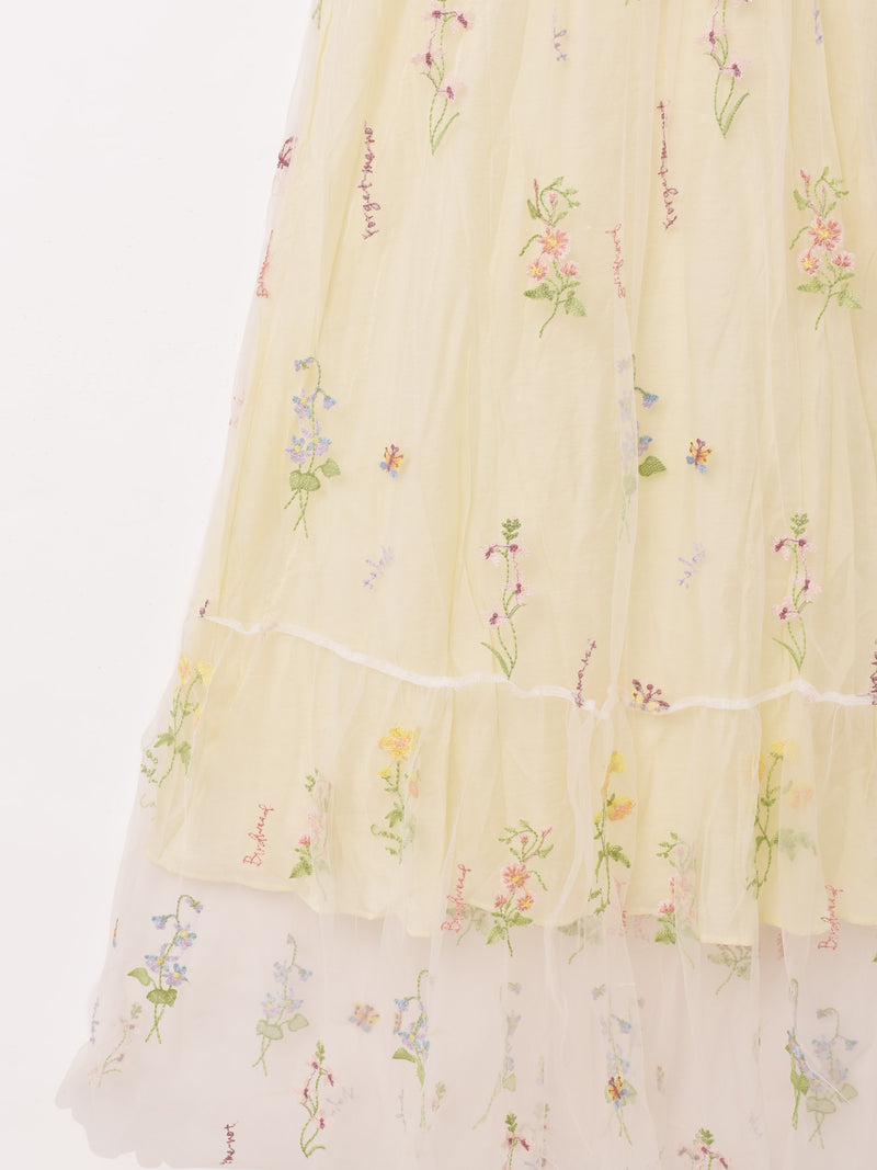 Meridian 花柄 刺繍 リボンネック ノースリーブワンピース – 古着屋Top