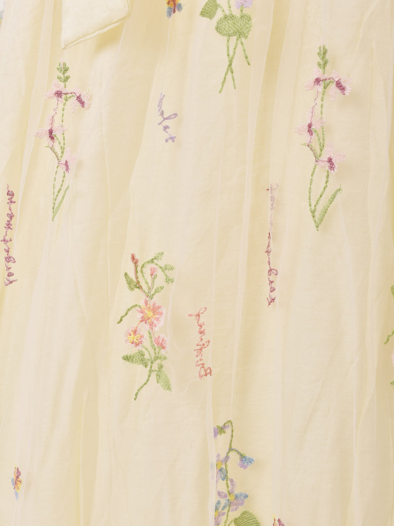 Meridian 花柄 刺繍 リボンネック ノースリーブワンピース – 古着屋Top