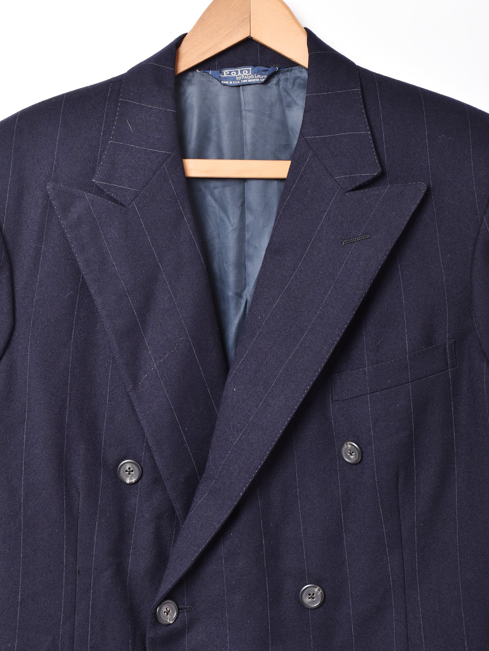 アメリカ製 Polo Ralph Lauren ストライプ ダブルジャケット – 古着屋