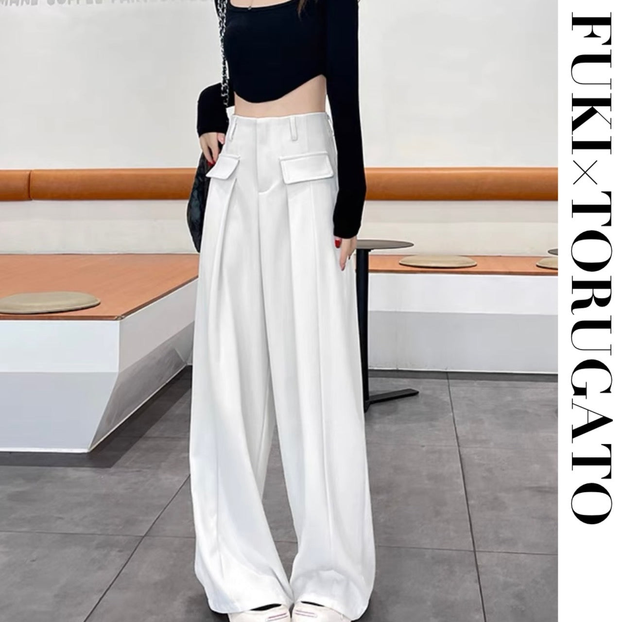 HEVE Funcouture Leather PT white ガウチョパンツ HEVE Funcouture