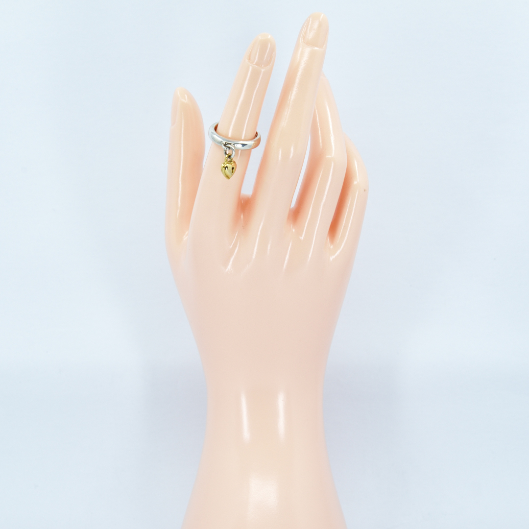 ティファニー Tiffany&Co シルバー925リング 750ハート付き 10号