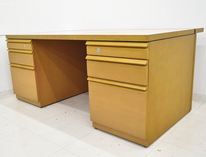 中古】天童木工 高級役員両袖デスク W1600 2024061004【中古オフィス