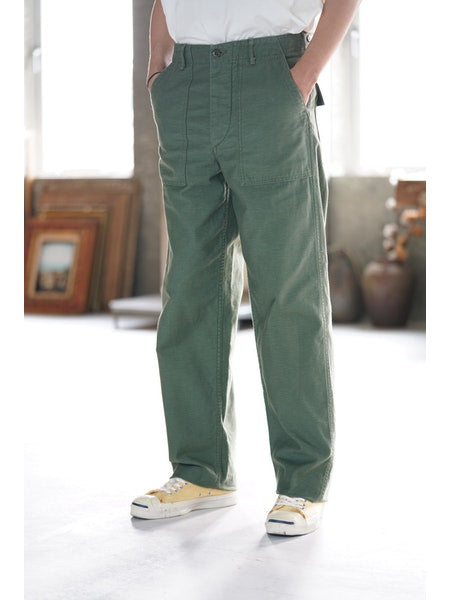 orSlow US Army Fatigue Pants (Regular Fit) - Green Reverse Cotton