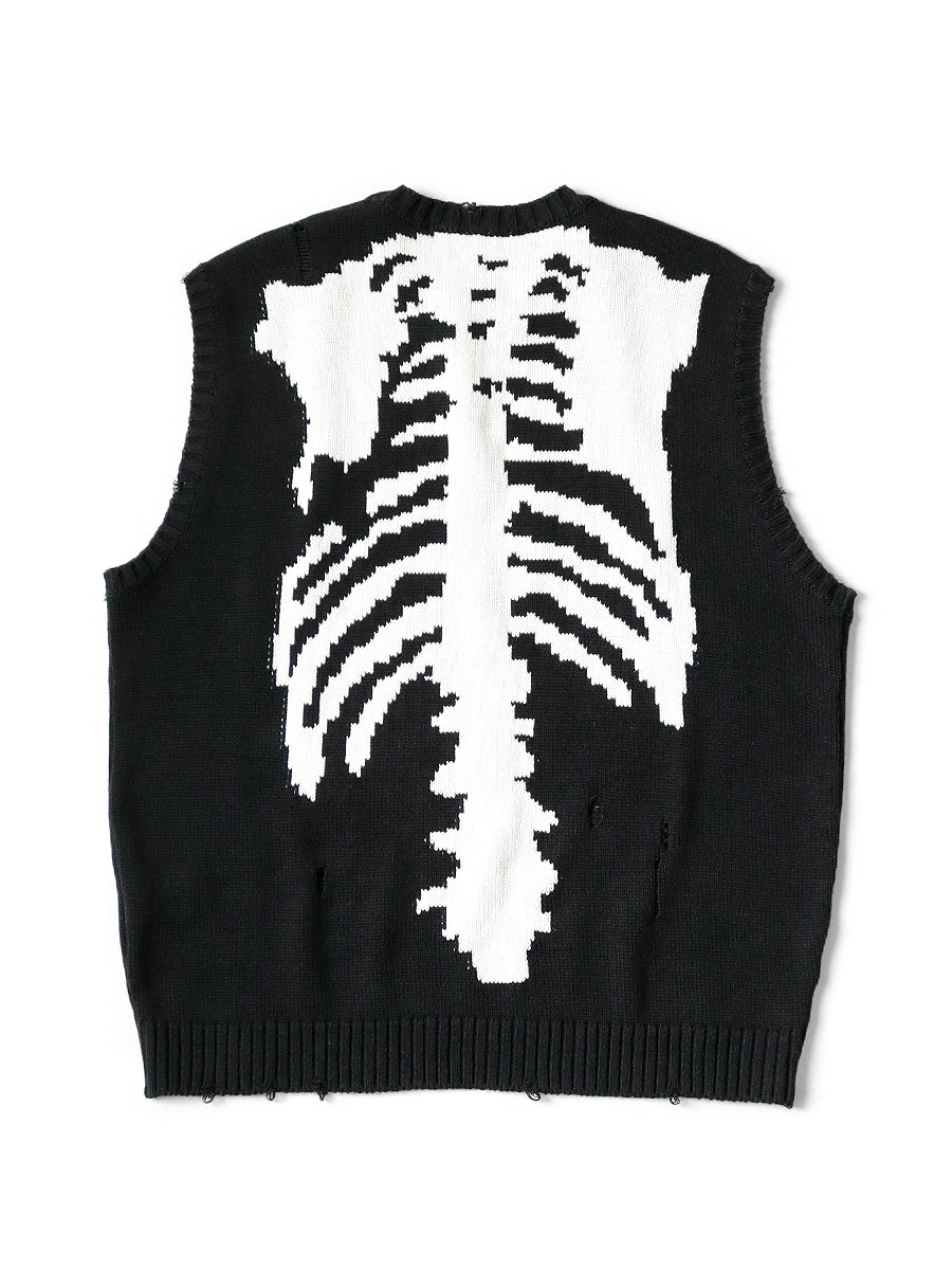 Kapital 5G Cotton Knit BONE Vest - Black – Totem Brand Co.