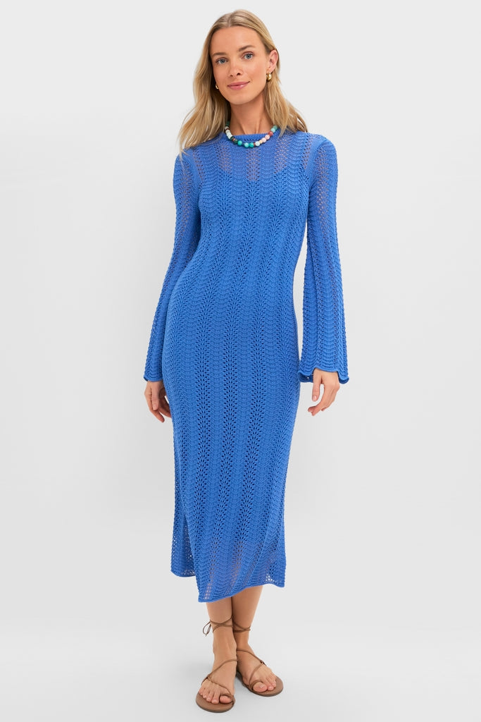 Cerulean Knit Comporta Midi Dress | Hyacinth House