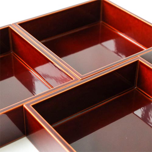 楽天市場】飛騨春慶 元田漆器 和角三段重 伝統工芸品 木製 お重箱