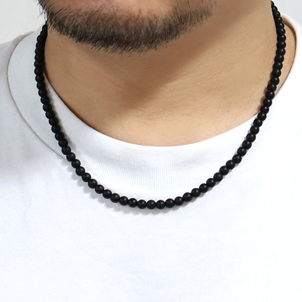 楽天市場】オニキス ネックレス 艶消し フロストオニキス メンズ
