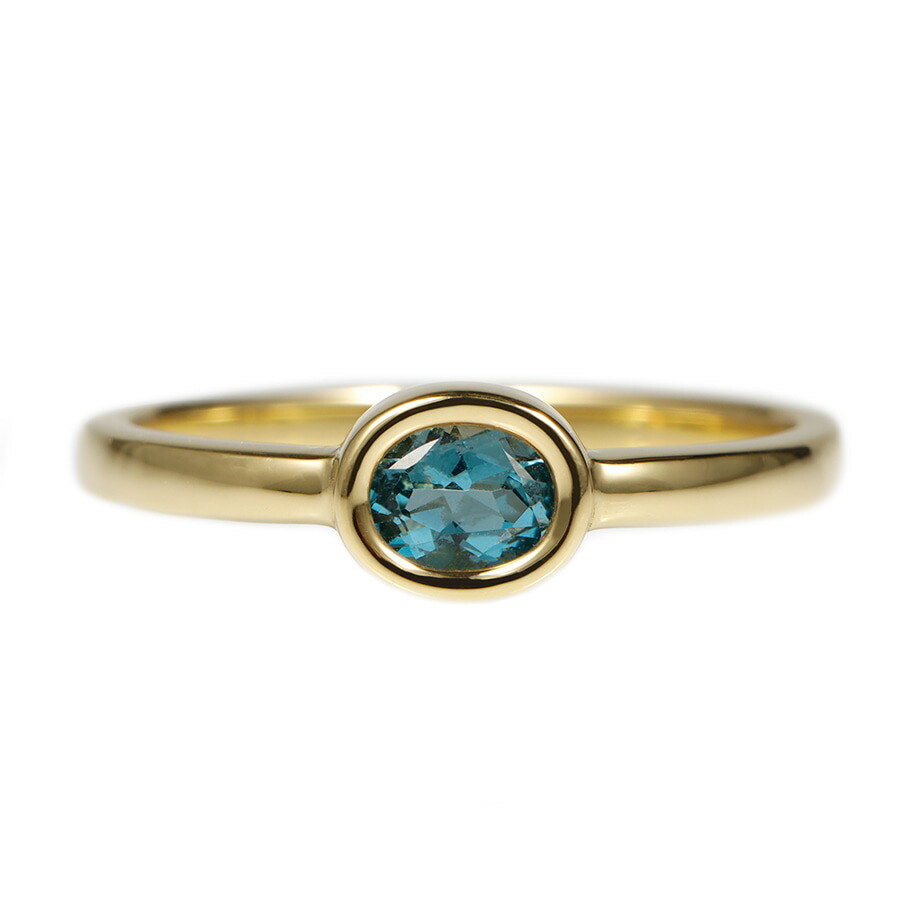 楽天市場】ブルートパーズ リング 0.3カラット 18金 イエローゴールド