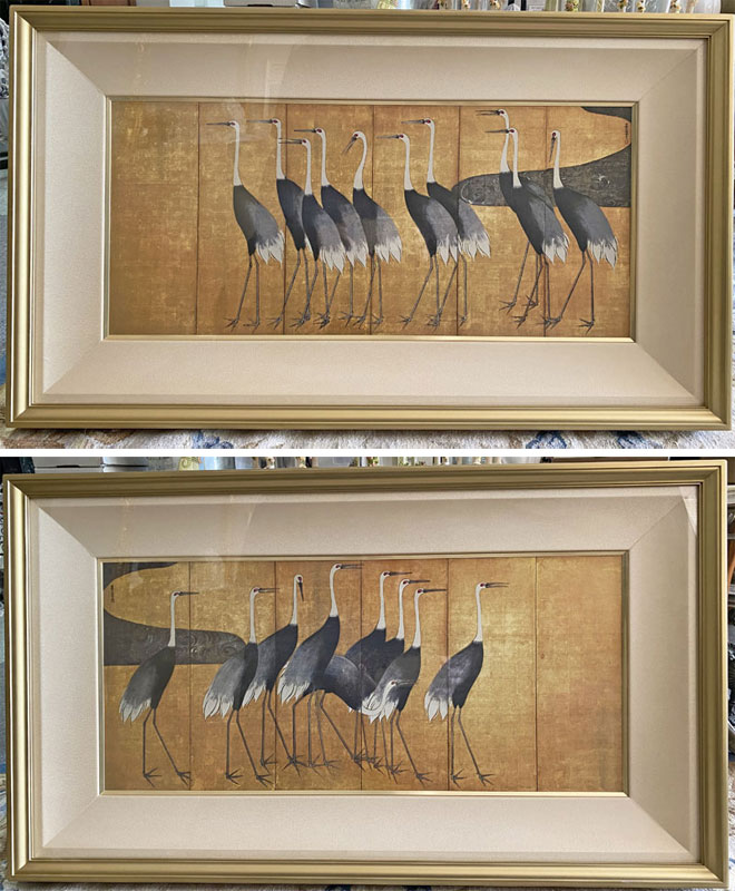 楽天市場】尾形光琳（おがたこうりん） 群鶴図 左右隻 シルク