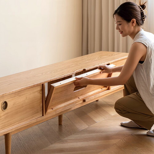 楽天市場】テレビ台 オーク材 天然木 無垢材 TVボード ローボード