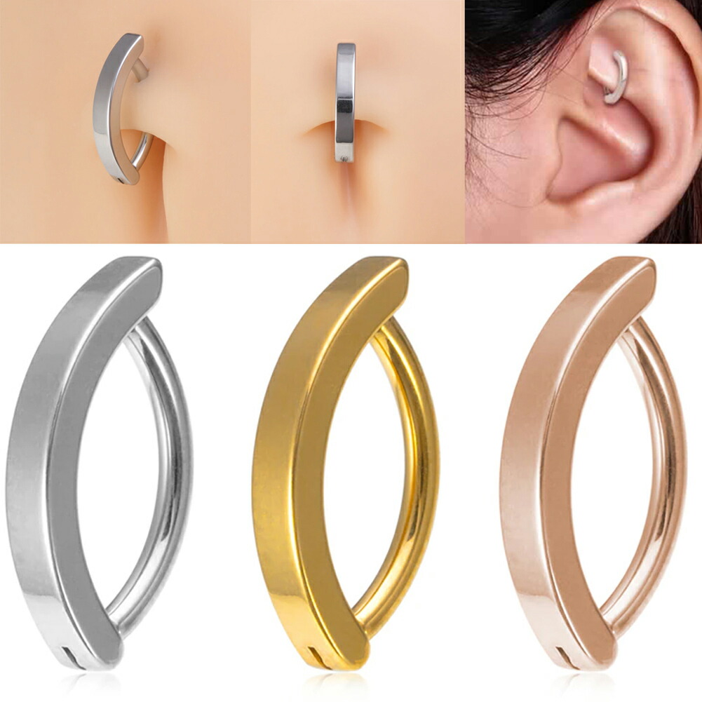 楽天市場】[14G 楕円形 フープピアス型 ボディピアス] ネイブル