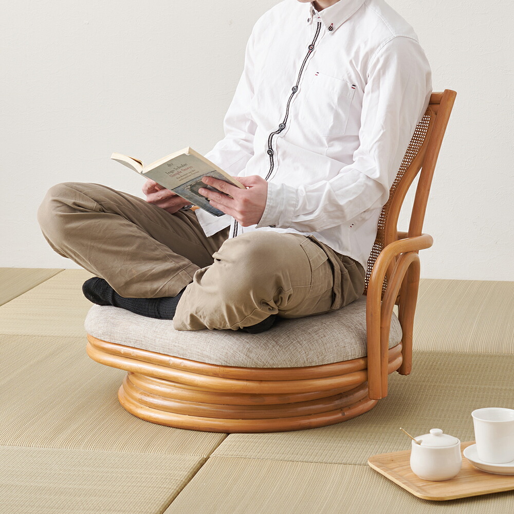 楽天市場】天然籐 あぐら 回転座椅子 アジアン家具 南国 通気性 ラタン