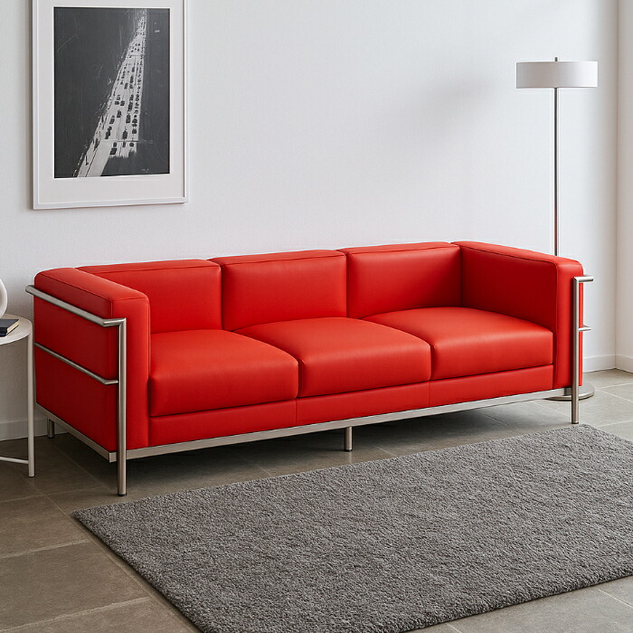 楽天市場】法人宛 送料無料 3人掛けソファー 1脚単品 ル・コルビジェ