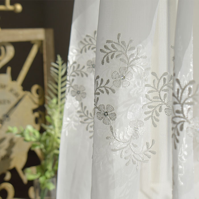 楽天市場】カフェカーテン トルコレース ジュリアシルバー 小窓