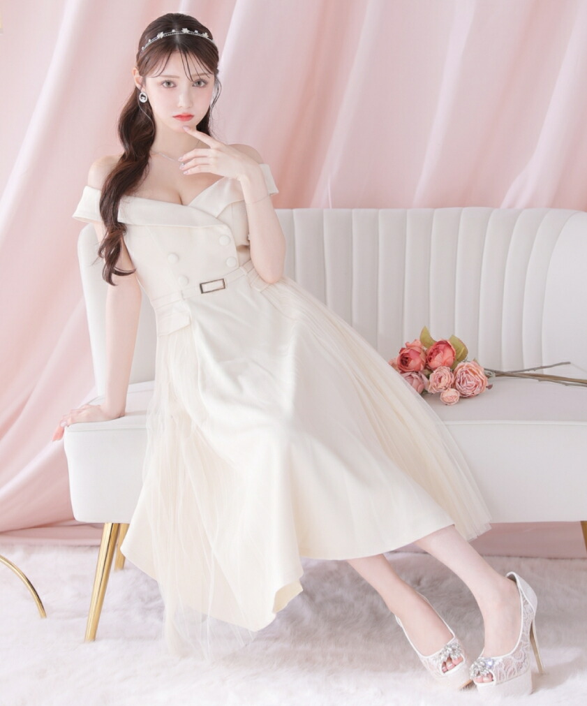 ROBE de FLEURS オフショルダードレス S ROBE de FLEURS ホワイト オフ