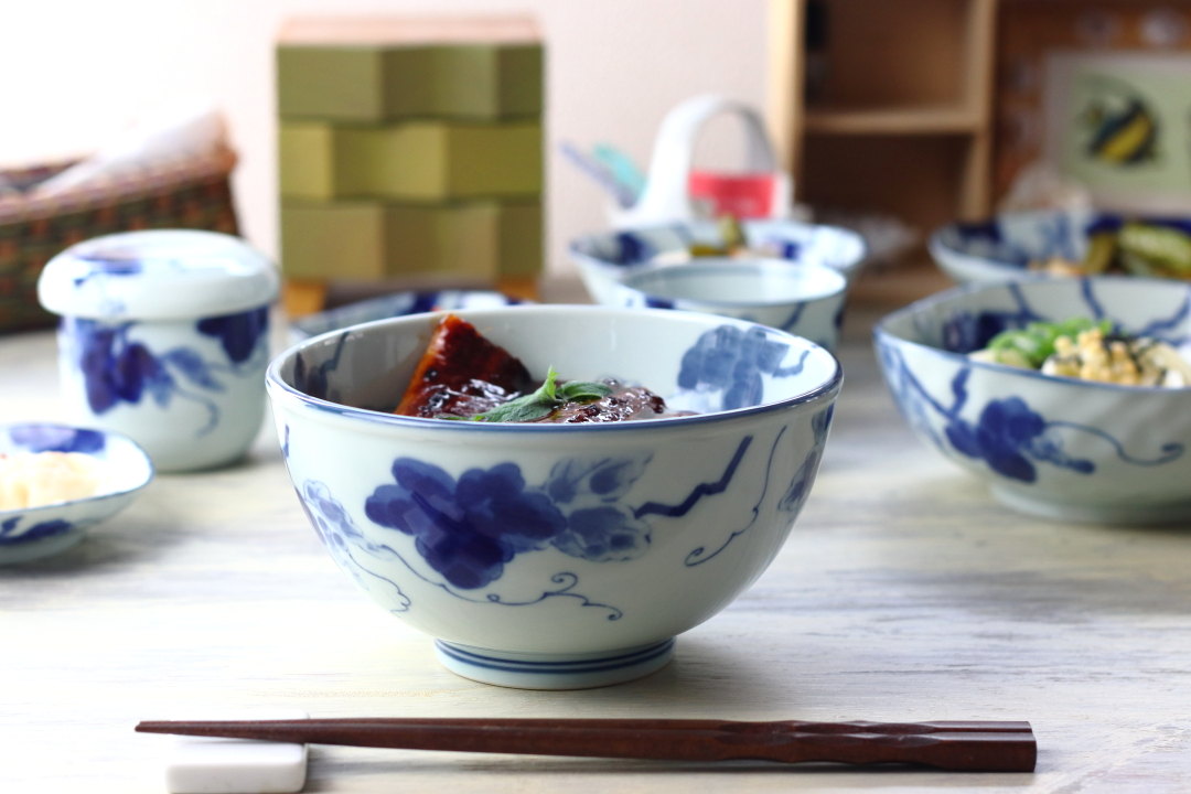 楽天市場】藍染ぶどう ミニ丼 16cm 日本製 美濃焼 軽量丼（大