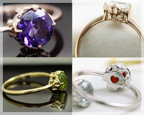 楽天市場】アメジスト 大粒6ミリ リング（指輪）レディース K10/K18