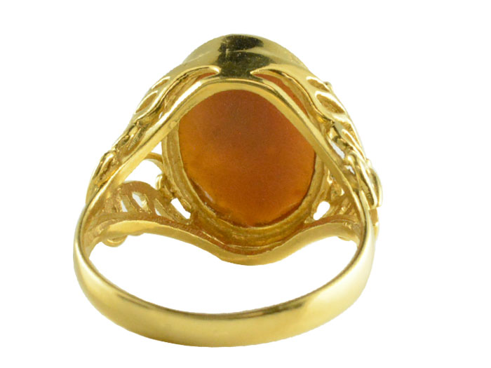 楽天市場】K18 リング カメオ イエローゴールド 指輪 シェルカメオ