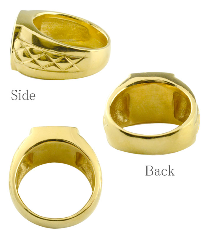 楽天市場】k18 リング オニキス イエローゴールド 指輪 18金 印台